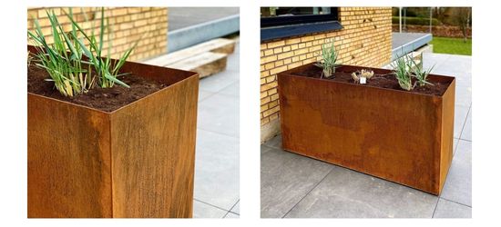 Corten stål højbed på hjul